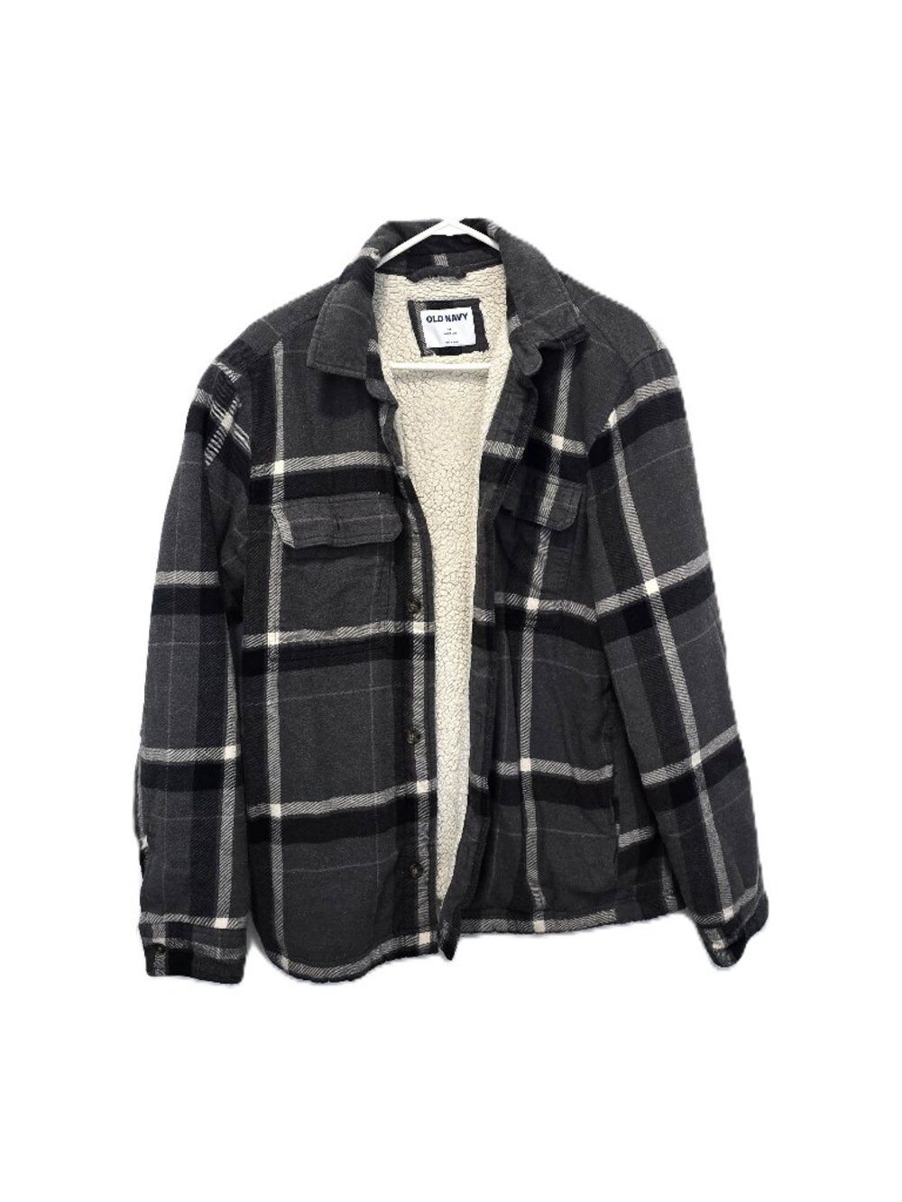 Old Navy Sherpa-Lined Flannel Shacket Size Medium
